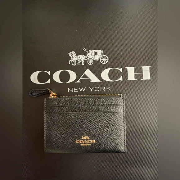 NWOT Coach Rowan Satchel with Black Stripe and Black Cardholder - Picture 9 of 11